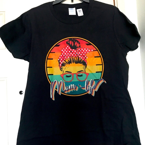 Port and Company Tops - Mom Life Vintage Sunset T-shirt Large